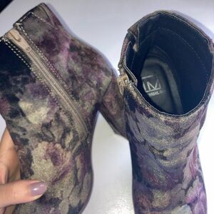 Madden Girl Velvet Floral Ankle Booties